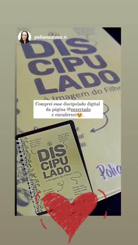 Vídeo de compartilhamento no Instagram sobre o Discipulado à Imagem do Filho