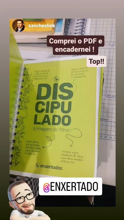 Vídeo de compartilhamento no Instagram sobre o Discipulado à Imagem do Filho