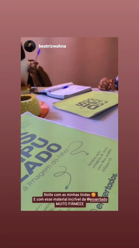 Vídeo de compartilhamento no Instagram sobre o Discipulado à Imagem do Filho