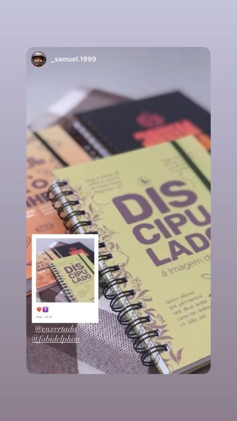 Vídeo de compartilhamento no Instagram sobre o Discipulado à Imagem do Filho